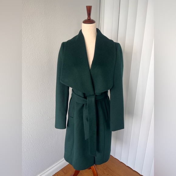 Cole Haan Wool Blend wrap Coat in dark green - Picture 7 of 10